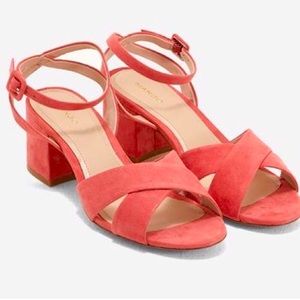 LIKE NEW! MANGO pink suede Sandra sandals